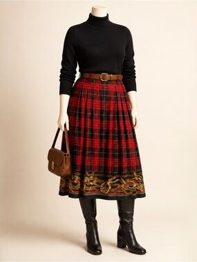 Vintage skirt size 16 - vintage plaid riding skirt.  Vintage horse riding skirt